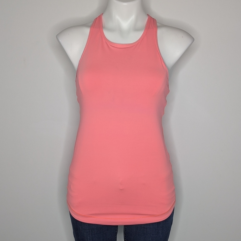 Lululemon Final Lap Orange Pink Phone Slot Race Back Exercise Tank Top 8